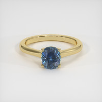 1.18 Ct. Greenish Blue Sapphire Ring, 10K Yellow Gold 1