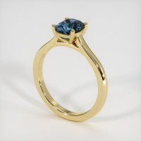 1.18 Ct. Greenish Blue Sapphire Ring, 10K Yellow Gold 2