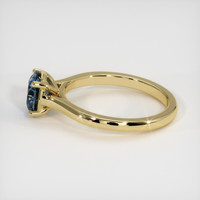 1.18 Ct. Greenish Blue Sapphire Ring, 10K Yellow Gold 4