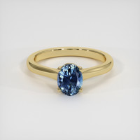 1.17 Ct. Blue Sapphire Ring, 10K Yellow Gold 1