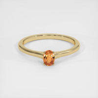 0.69 Ct. Yellowish Orange Sapphire Ring, 10K Yellow Gold 1