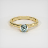 0.73 Ct. Bluish Green Sapphire Ring, 10K Yellow Gold 1