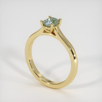 0.73 Ct. Bluish Green Sapphire Ring, 10K Yellow Gold 2