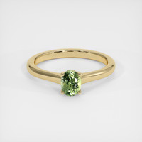 0.55 Ct. Yellowish Green Sapphire Ring, 10K Yellow Gold 1