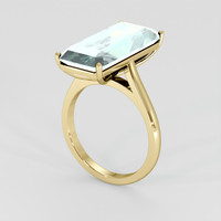 15.27 Ct. Bluish Green Aquamarine Ring, 14K Yellow Gold 2