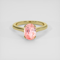 2.77 Ct. Padparadscha Sapphire Ring, 14K Yellow Gold 1