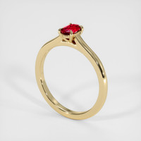 0.38 Ct. Ruby Ring, 14K Yellow Gold 2