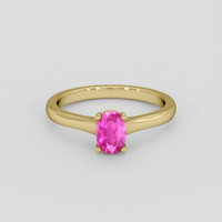 0.69 Ct. Pink Sapphire Ring, 14K Yellow Gold 1