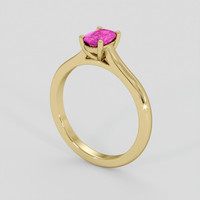 0.69 Ct. Pink Sapphire Ring, 14K Yellow Gold 2