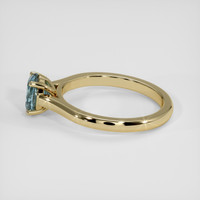 1.16 Ct. Greenish Blue Sapphire Ring, 14K Yellow Gold 4