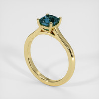1.37 Ct. Greenish Blue Sapphire Ring, 14K Yellow Gold 2