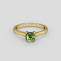 1.07 Ct. Yellowish Green Sapphire Ring, 14K Yellow Gold 1