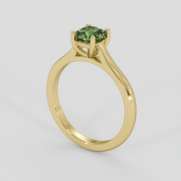 1.07 Ct. Yellowish Green Sapphire Ring, 14K Yellow Gold 2