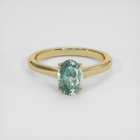 1.63 Ct. Bluish Green Sapphire Ring, 14K Yellow Gold 1