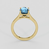 2.89 Ct. Greenish Blue Sapphire Ring, 14K Yellow Gold 3