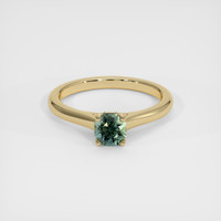 0.79 Ct. Bluish Green Sapphire Ring, 14K Yellow Gold 1