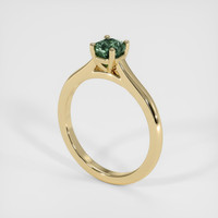 0.79 Ct. Bluish Green Sapphire Ring, 14K Yellow Gold 2