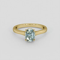 1.63 Ct. Bluish Green Sapphire Ring, 14K Yellow Gold 1