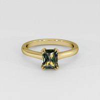 0.97 Ct. Yellowish Green Sapphire Ring, 14K Yellow Gold 1