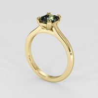 0.97 Ct. Yellowish Green Sapphire Ring, 14K Yellow Gold 2