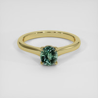 0.96 Ct. Bluish Green Sapphire Ring, 14K Yellow Gold 1