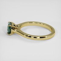 0.96 Ct. Bluish Green Sapphire Ring, 14K Yellow Gold 4