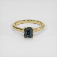 1.48 Ct. Bluish Green Sapphire Ring, 14K Yellow Gold 1