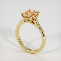 3.36 Ct. Peach Sapphire Ring, 14K Yellow Gold 2