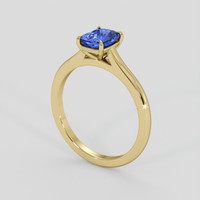 1.35 Ct. Blue Sapphire Ring, 18K Yellow Gold 2