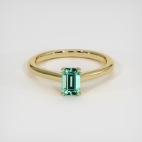 0.68 Ct. Emerald Ring, 18K Yellow Gold 1