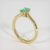 0.68 Ct. Emerald Ring, 18K Yellow Gold 2