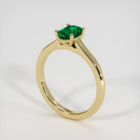 0.63 Ct. Emerald Ring, 18K Yellow Gold 2