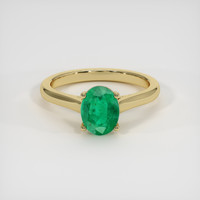 1.30 Ct. Emerald Ring, 18K Yellow Gold 1