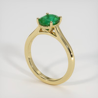 1.30 Ct. Emerald Ring, 18K Yellow Gold 2