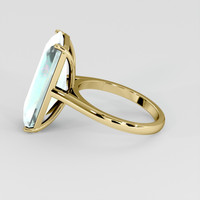 15.27 Ct. Bluish Green Aquamarine Ring, 18K Yellow Gold 4