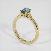 1.16 Ct. Greenish Blue Sapphire Ring, 18K Yellow Gold 2