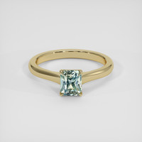 1.18 Ct. Bluish Green Sapphire Ring, 18K Yellow Gold 1