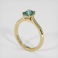 1.18 Ct. Bluish Green Sapphire Ring, 18K Yellow Gold 2