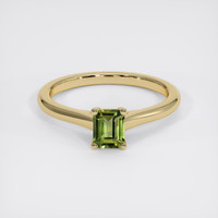 0.56 Ct. Green Sapphire Ring, 18K Yellow Gold 1