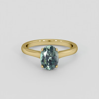 1.98 Ct. Bluish Green Sapphire Ring, 18K Yellow Gold 1