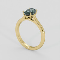 1.98 Ct. Bluish Green Sapphire Ring, 18K Yellow Gold 2