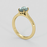 1.63 Ct. Bluish Green Sapphire Ring, 18K Yellow Gold 2