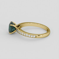 0.96 Ct. Bluish Green Sapphire Ring, 18K Yellow Gold 4