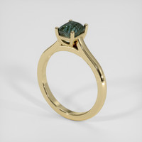 1.48 Ct. Bluish Green Sapphire Ring, 18K Yellow Gold 2