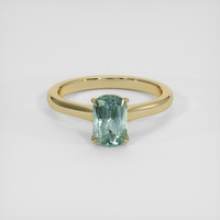 1.83 Ct. Bluish Green Sapphire Ring, 18K Yellow Gold 1