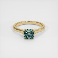 1.75 Ct. Bluish Green Sapphire Ring, 18K Yellow Gold 1
