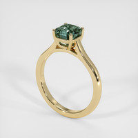1.75 Ct. Bluish Green Sapphire Ring, 18K Yellow Gold 2