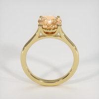 3.36 Ct. Peach Sapphire Ring, 18K Yellow Gold 3
