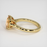 3.36 Ct. Peach Sapphire Ring, 18K Yellow Gold 4