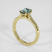 1.43 Ct. Greenish Blue Sapphire Ring, 18K Yellow Gold 2